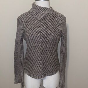 Gorgeous SO GSjC women’s XL sweater. Long sleeved, brown, partially cowl neck.